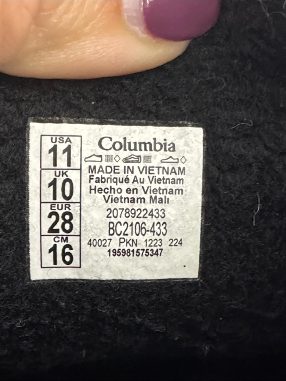 Columbia Powderbug Snowlite 400g Kids Snow Boots Blue Black Size 11